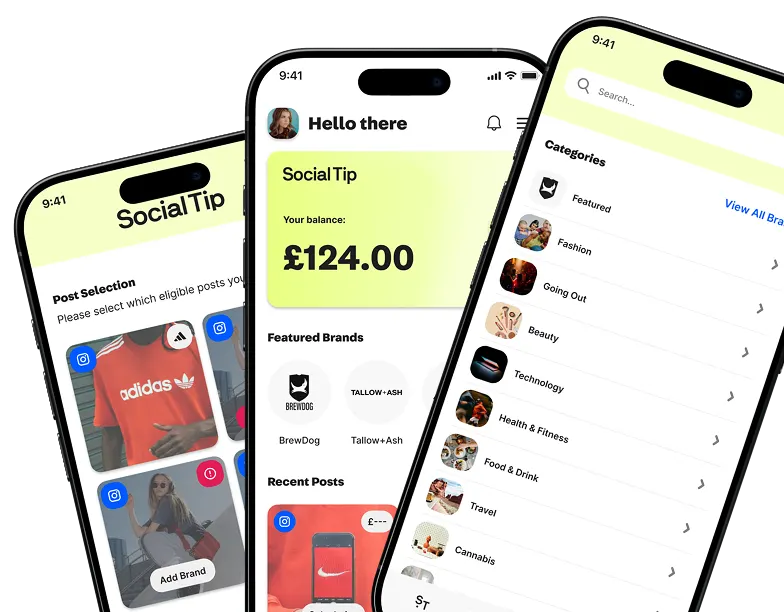 Social Tip mobile screens supported by Botmer