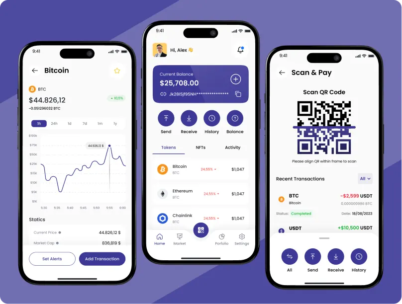 Tapp Wallet Solana wallet screens built by Botmer